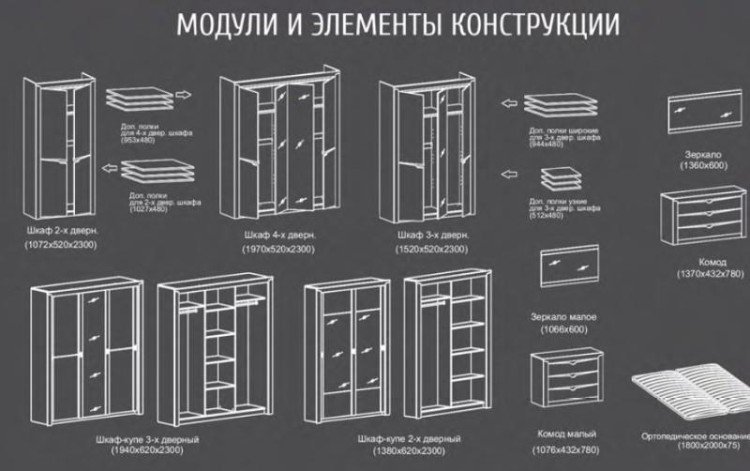 Спальня Гарда дуб галифакс табак