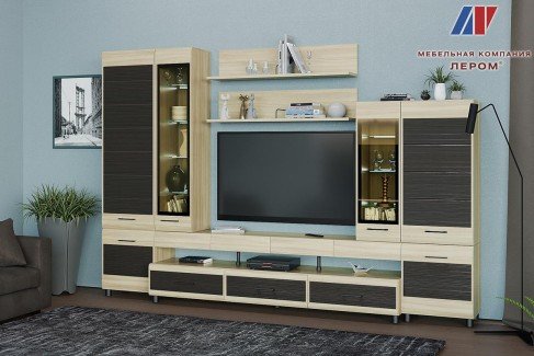 Модульная гостиная Камелия 3 ясень асахи комбинированный